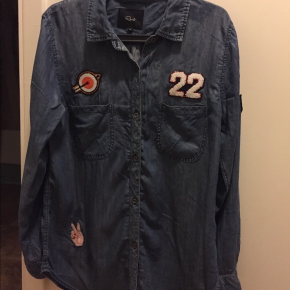 Rails blue shirt with patch - Picture 3 of 8